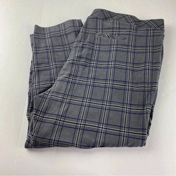 Torrid Womens 4X Blue Plaid Ponte Pull On Pants Elastic Waistband Ankle Length - Picture 3 of 12